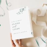 Elegant and Simple, Green Wedding Program<br><div class="desc">Welcome your guest to your wedding ceremony with this elegant wedding program featuring delicate hand-drawn botanical greenery details and modern handwritten calligraphy elements in green hues. Modern, simple, and graceful design with the ability to personalise text on all sides. NOTE: This program arrives flat and requires folding down the middle...</div>