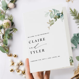 Elegant and Simple, Greenery Wedding Program