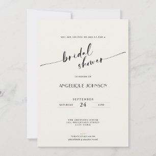 Elegant and Simple - Minimalist Bridal Shower Invitation