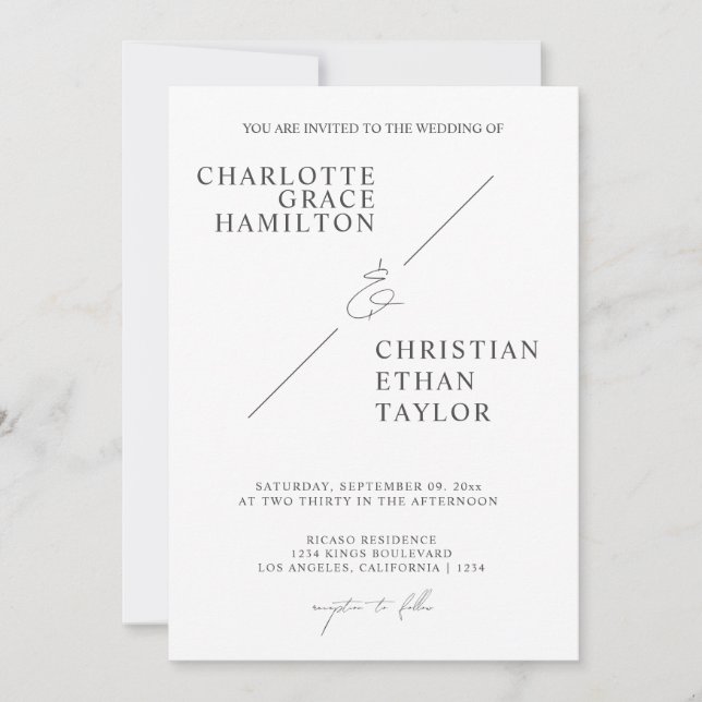 Elegant and Simple Minimalist Wedding Invitation (Front)