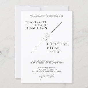 Elegant and Simple Minimalist Wedding Invitation