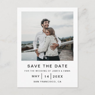 Elegant and Simple Modern Weeding Save The Date Invitation Postcard