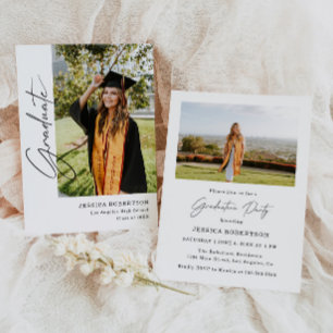 Elegant and Simple Photo Graduation Invitation