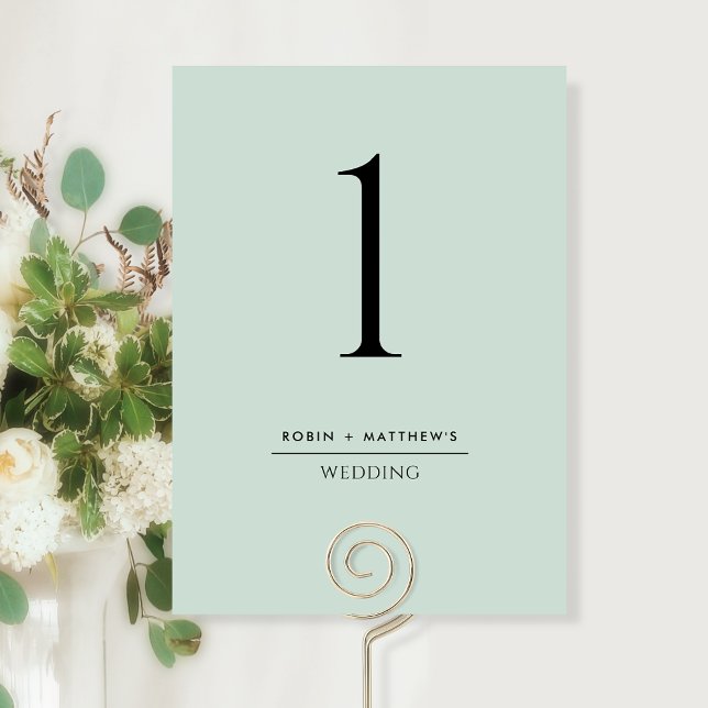 Elegant and Simple Sage Green Table Number (Creator Uploaded)