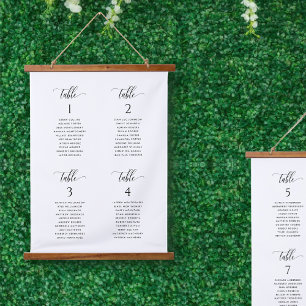 Elegant and Simple Wedding Hanging Seating Chart  Tapestry