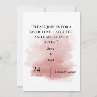 Elegant and simple wedding invitation
