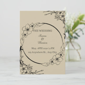Elegant and simple wedding invitation