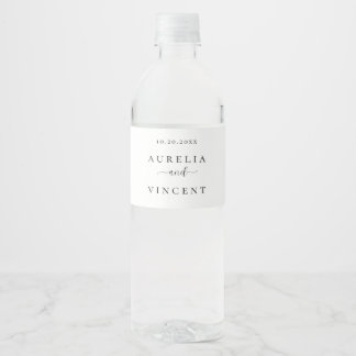 Elegant and Sleek Wedding Water Bottle Label