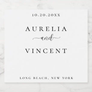 Elegant and Sleek Wedding Wine Label