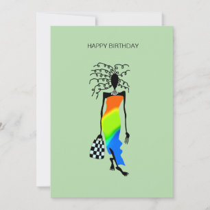 Elegant and Stylish African Woman Birthday Card