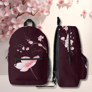 Elegant And Stylish Cherry Blossom Purple Printed Backpack