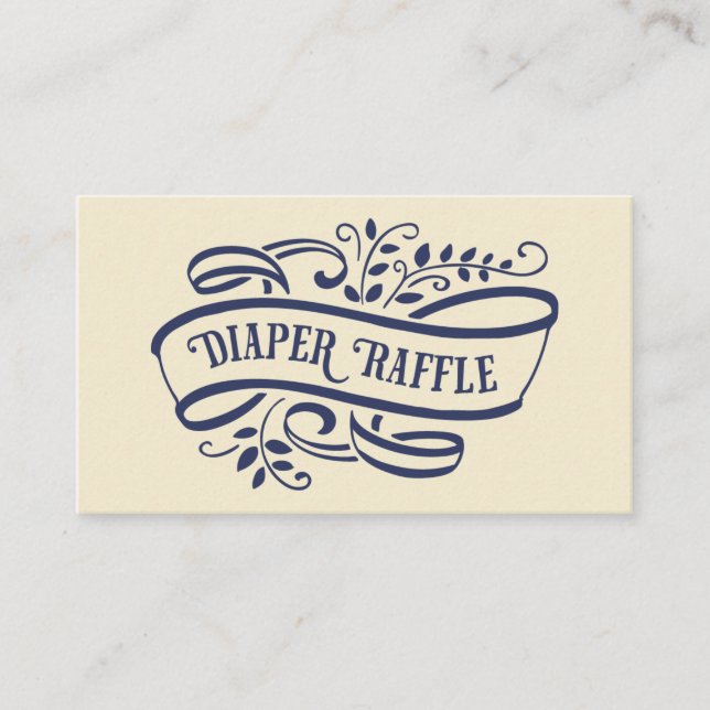 Elegant and Stylish Diaper Raffle Ticket Enclosure Card (Front)