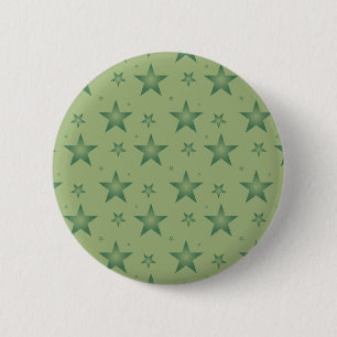 Elegant and Stylish Olive Stars on Sage Green 6 Cm Round Badge
