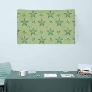 Elegant and Stylish Olive Stars on Sage Green Banner
