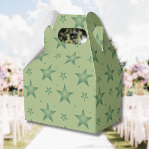 Elegant and Stylish Olive Stars on Sage Green Favour Box