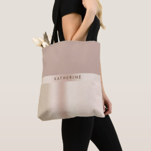 Elegant and stylish rose gold brown tote bag