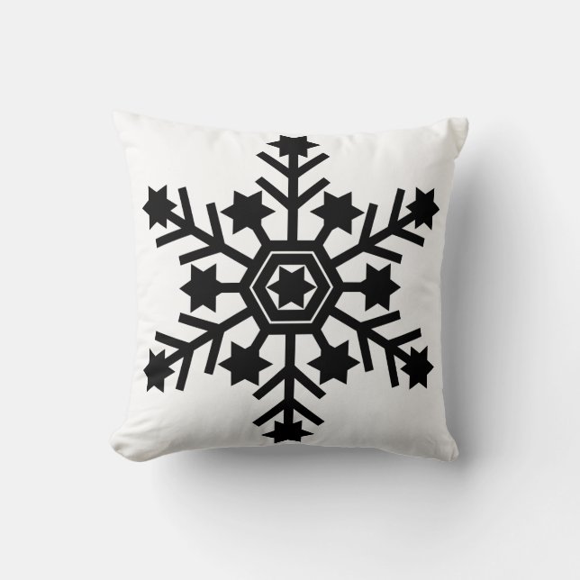 Elegant and Stylish Snowflake Christmas Cushion (Front)