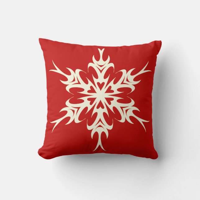 Elegant and Stylish Snowflake Christmas Cushion (Front)
