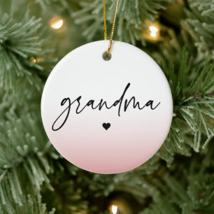 Elegant and Subtle Pink Grandma Script Gift Ceramic Ornament