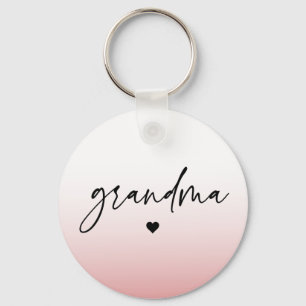 Elegant and Subtle Pink Grandma Script Gift Key Ring