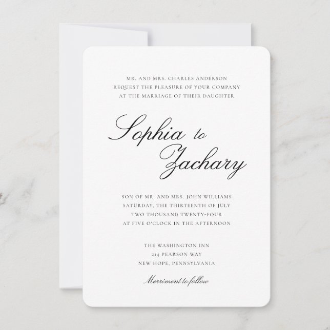 Elegant and Timeless Wedding Invitation (Front)
