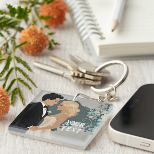 Elegant and Timeless Wedding Invitation Design Key Ring