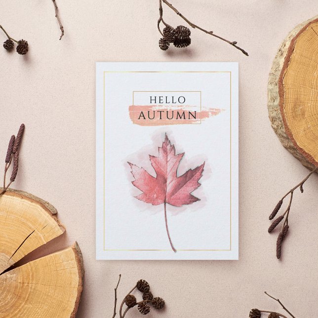 Elegant and Trendy Autumn Leaf Drawing Card (Watercolor Autumn Leaf)