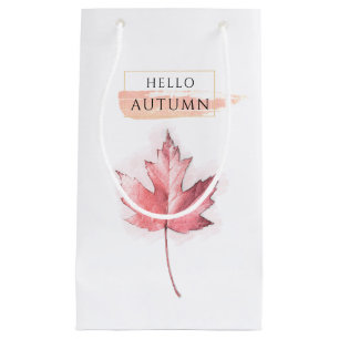 Elegant and Trendy Autumn Leaf Drawing Small Gift Bag