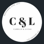 Elegant and trendy wedding  classic round sticker<br><div class="desc">Elegant and trendy wedding Classic Round Stickers</div>