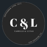 Elegant and trendy wedding  classic round sticker<br><div class="desc">Elegant and trendy wedding Classic Round Stickers</div>