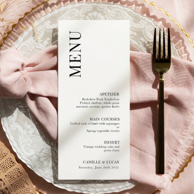 Elegant and Trendy Wedding Menu (Creator Uploaded)