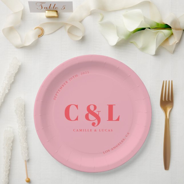 Elegant and trendy wedding paper plate (Wedding)
