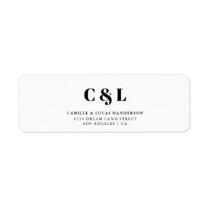 Elegant and trendy wedding return adress  return address label