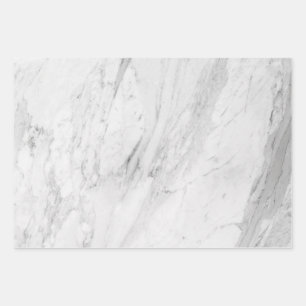 Elegant and Versatile White Marble Wrapping Paper Sheet