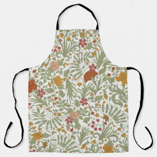 Elegant and whimsical floral pattern. apron