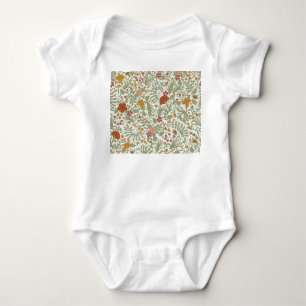 Elegant and whimsical floral pattern. baby bodysuit