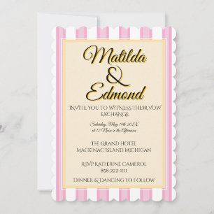 Elegant and Whimsical Pastel Stripes Invitation