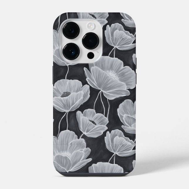 Elegant and Whimsical Poppies iPhone Case (Back)