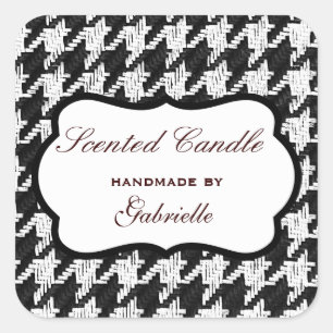 Elegant and wimzical houndstooth square sticker