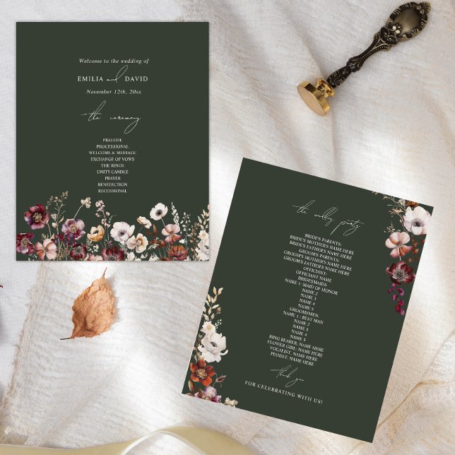 Elegant Anemone Dark Green Wedding (Creator Uploaded)