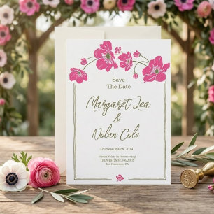 Elegant Anemone Floral Save the Date Invitation