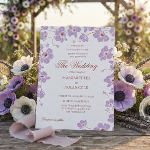Elegant Anemone Floral Wedding Invitation