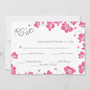 Elegant Anemone Floral Wedding RSVP Card