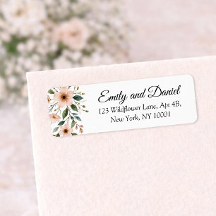Elegant Anemone Wildflower Wedding Return Address Label
