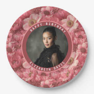 Elegant Anemones Happy Birthday Gift For Aunt Paper Plate