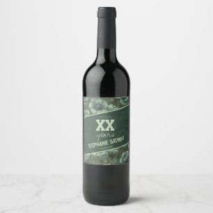 Elegant Anemones Milestone Birthday Custom Wine Label