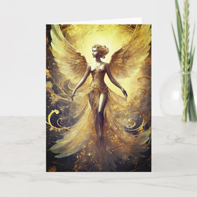 Elegant Angel, 5" x 7" Folded Christmas Card (Front)
