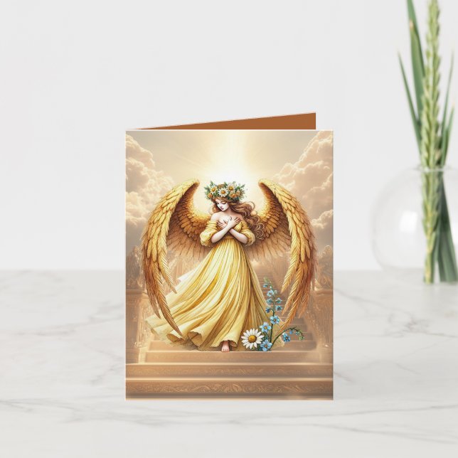Elegant Angel add message  Note Card (Front)