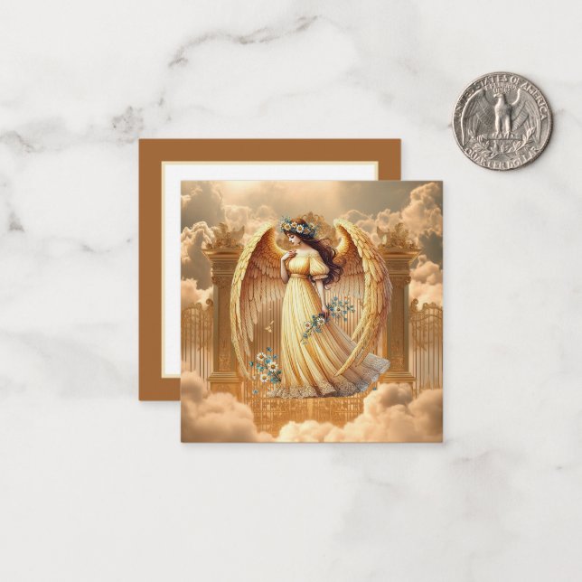 Elegant Angel add your message Flat Card (Front/Back In Situ)