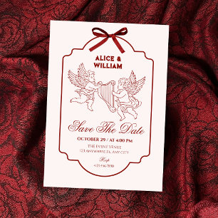 Elegant angel cupid music wedding  save the date